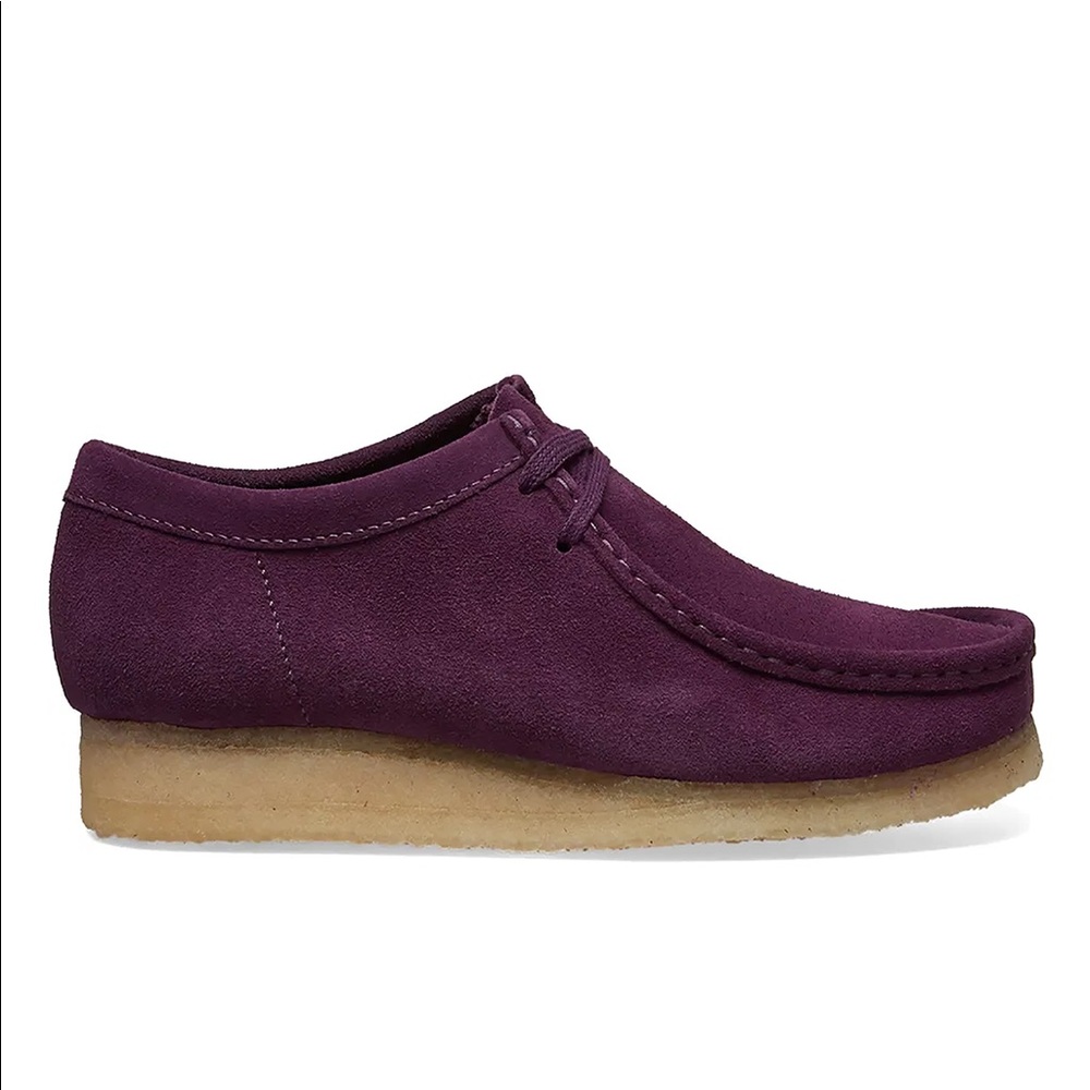 Clarks Women Wallabee Deep Purple Suede SZ 9.5 new
